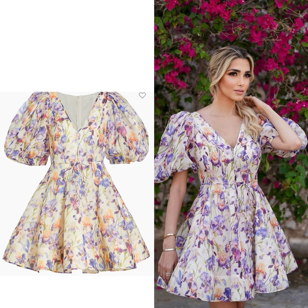 NWT AU0p Zimmermann Tama Floral-Printed Minidress